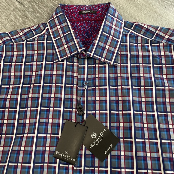 NWT Bugatchi Uomo Classic Fit Button Up Shirt - Picture 3 of 4